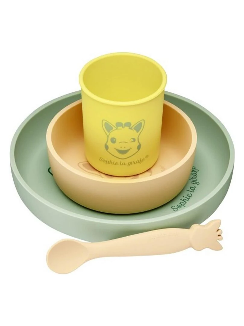 Coffret repas en silicone Pastel (4 pièces) Vert