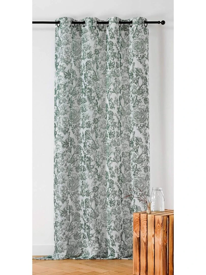 Voilage imprimé floral Vert
