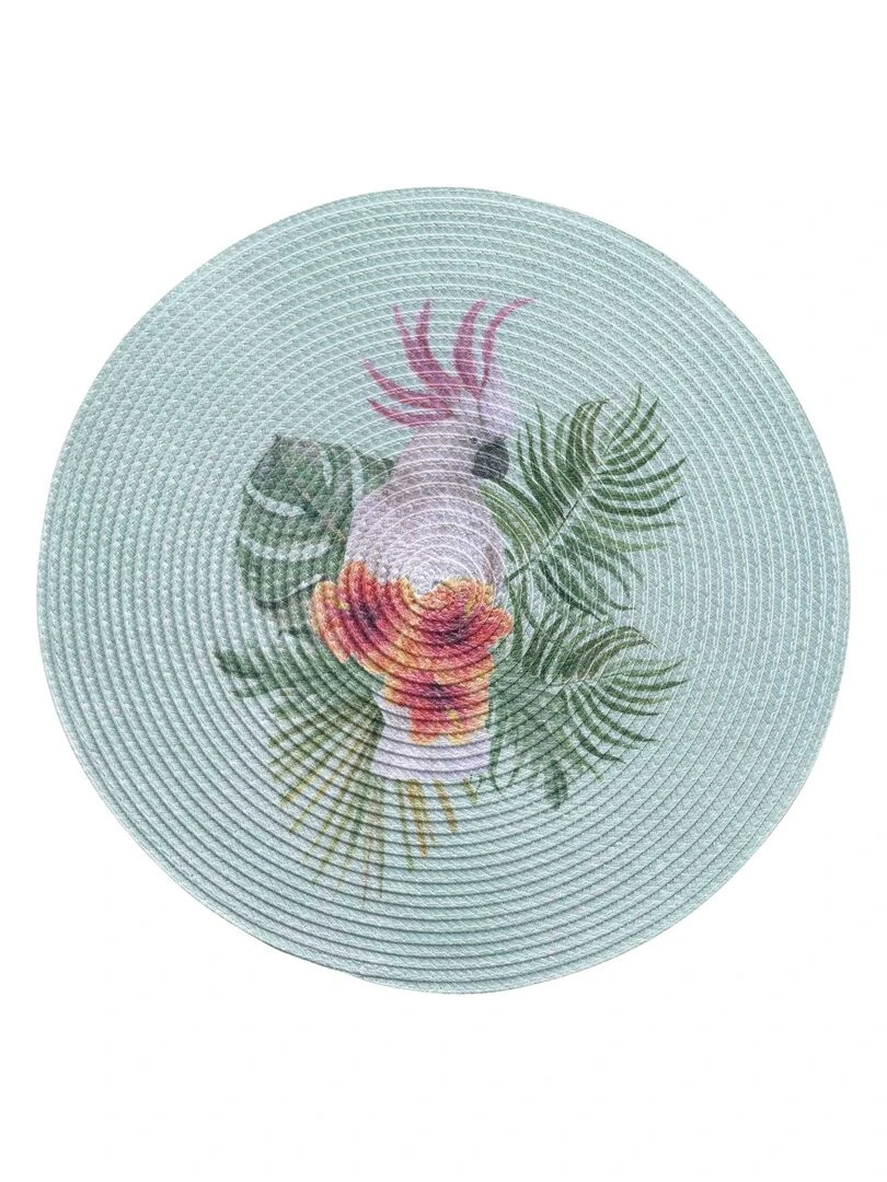 Set de table rond Alba le cacatoes Bleu