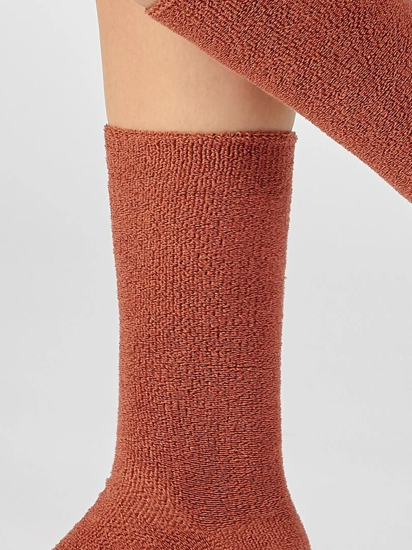 Chaussettes maille jersey bouclette Thermolactyl   Damart   Orange