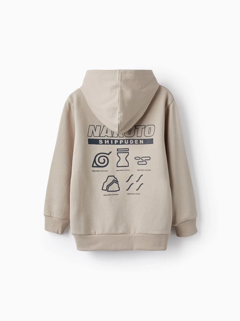 Sweat à capuche en coton pour garçon 'Naruto' LICENSE Gris clair