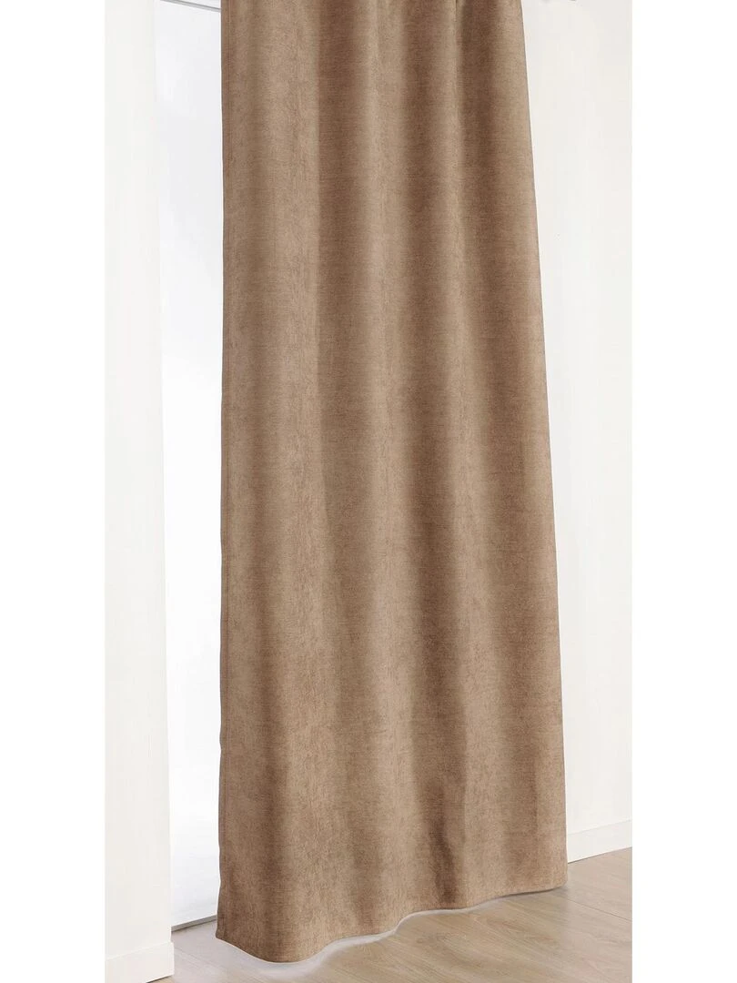 Rideau Alaska à galon fronceur isolant et 100 % occultant Beige foncé