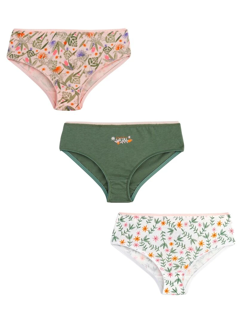 Lot de 3 culottes fille Soraya Kaki