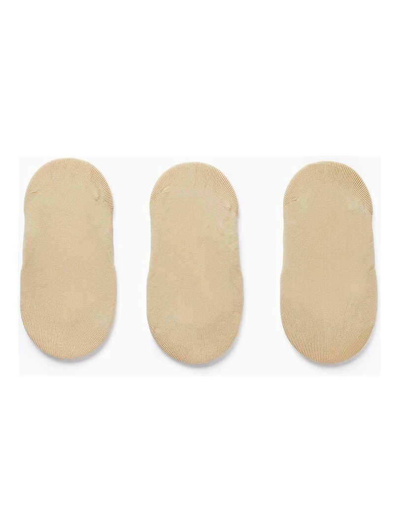 3 Paires de Chaussettes Invisibles pour Fille Beige