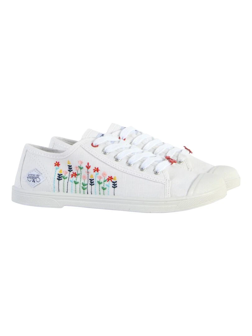 Tennis à Lacets Le Temps Des Cerises Basic 02   Blanc