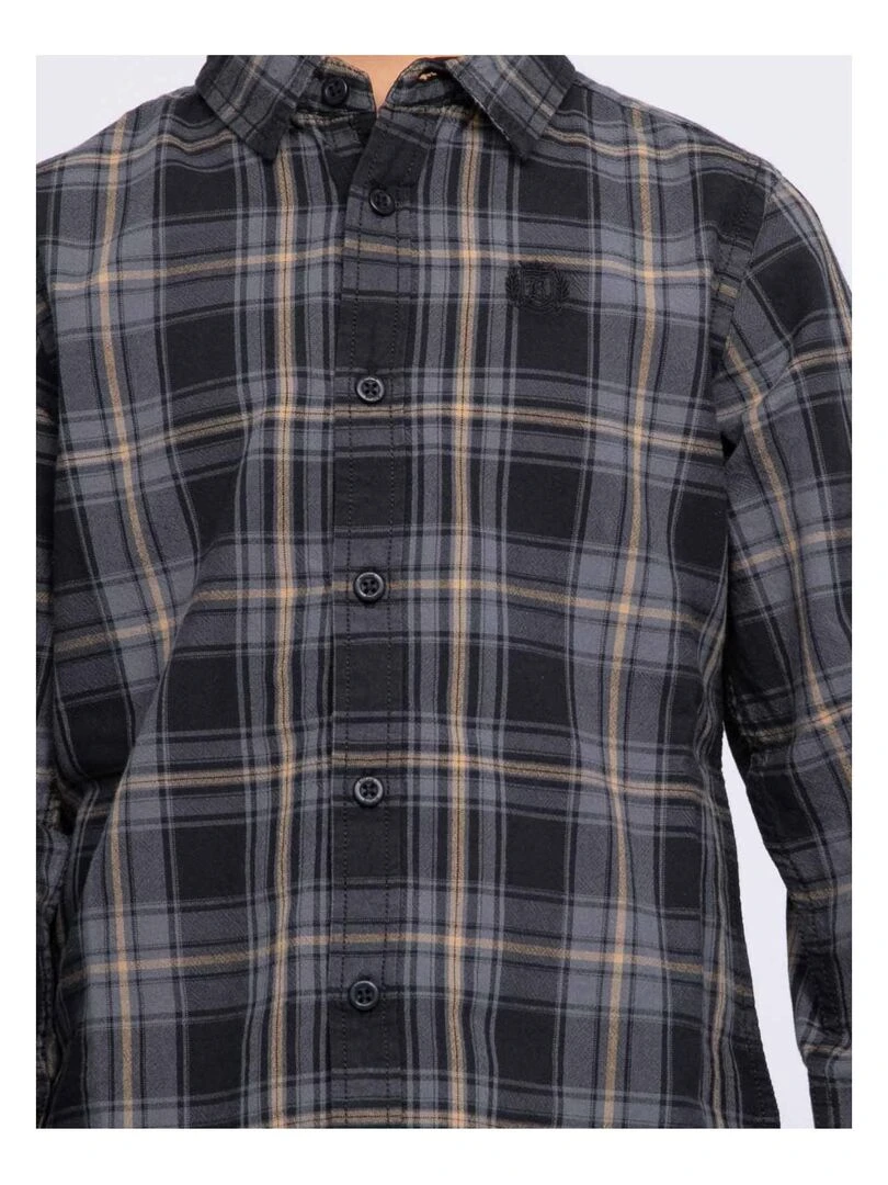 Chemise manches longues carreaux TONKA J   Noir