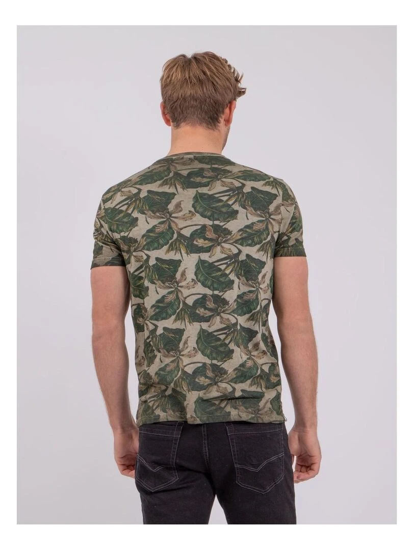 T shirt manches courtes col rond pur coton NIRAMAX Kaki