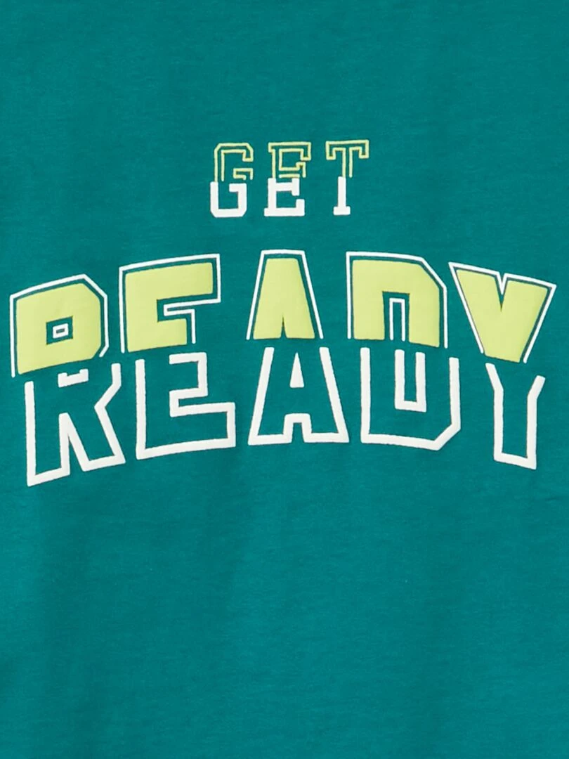 T shirt avec message Vert