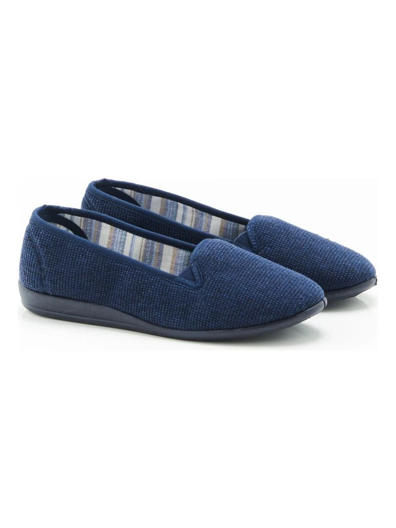 Pantoufles en maille gaufrée Damart Bleu marine