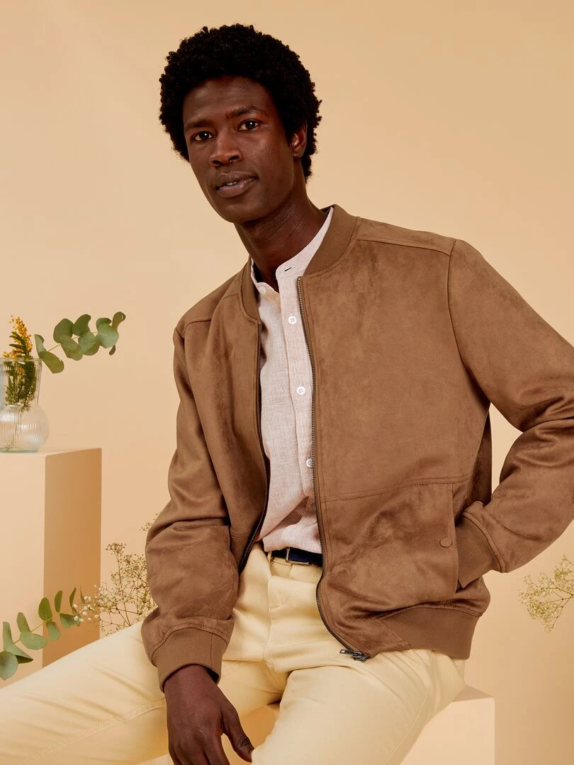 Blouson en suédine Camel