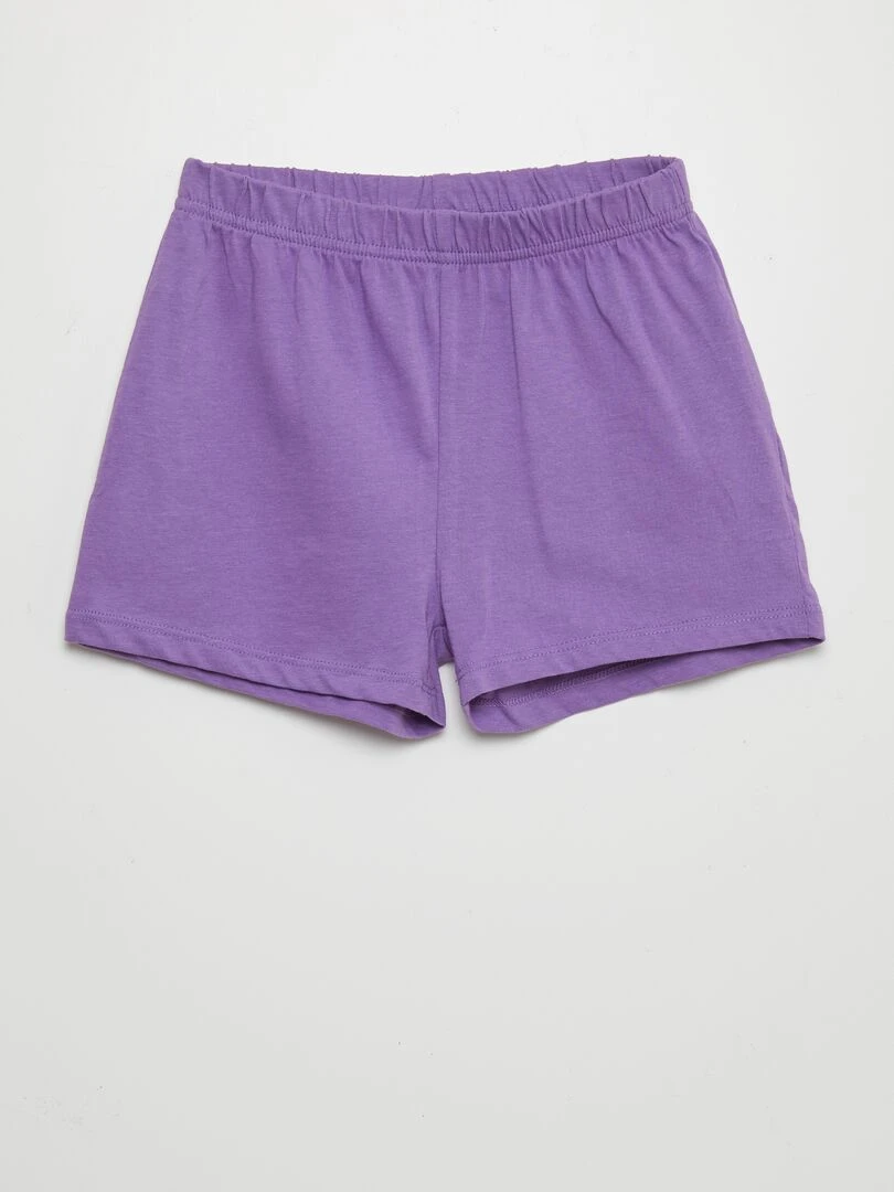 Ensemble pyjama court imprimé   2 pièces   Violet