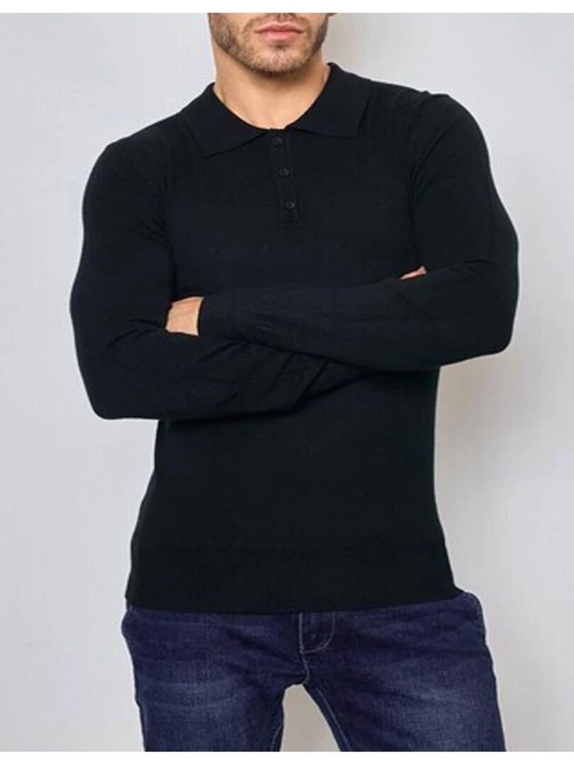 Pull col polo Kebello Noir Noir