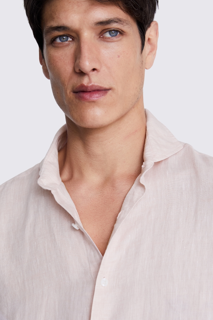 Cotton Linen Camel Stripe Shirt   Buy Online at Moss