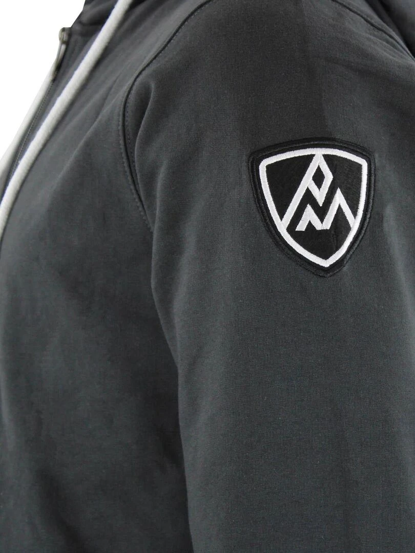 Sweat zippé à capuche homme CAGE   PEAK MOUNTAIN   gris anthracite