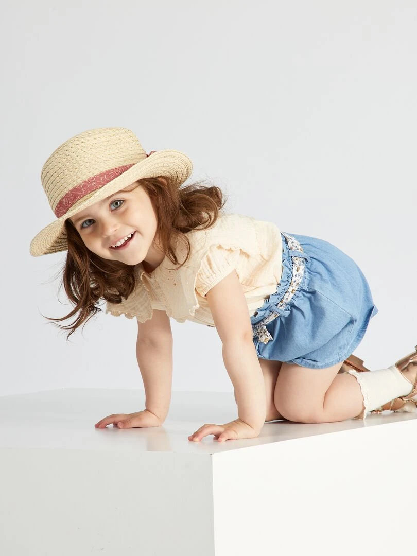 Blouse en gaze de coton   Ecru