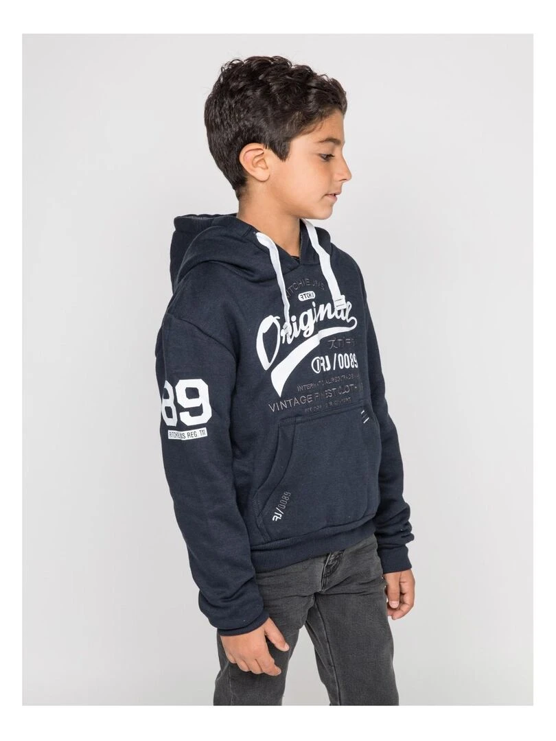 Sweat capuche WARLUZ J   Bleu marine
