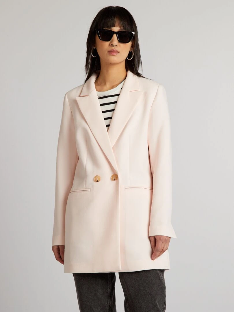 Veste longue de tailleur Rose pâle