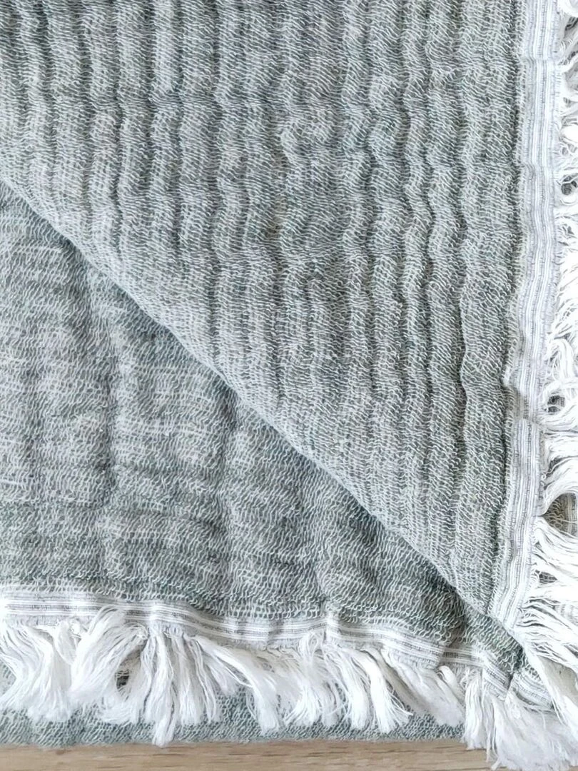 Plaid en gaze hivernale Vert tilleul