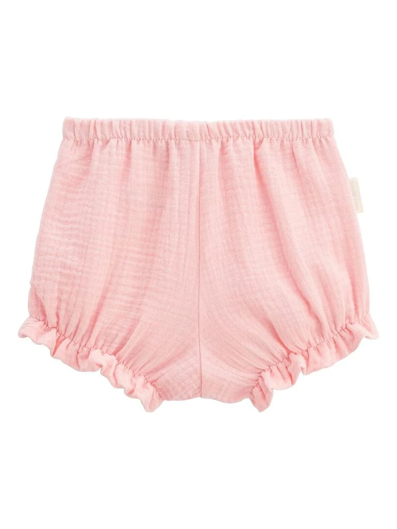 Lot de 2 bloomers bébé en gaze de coton Bella Chica   Bleu