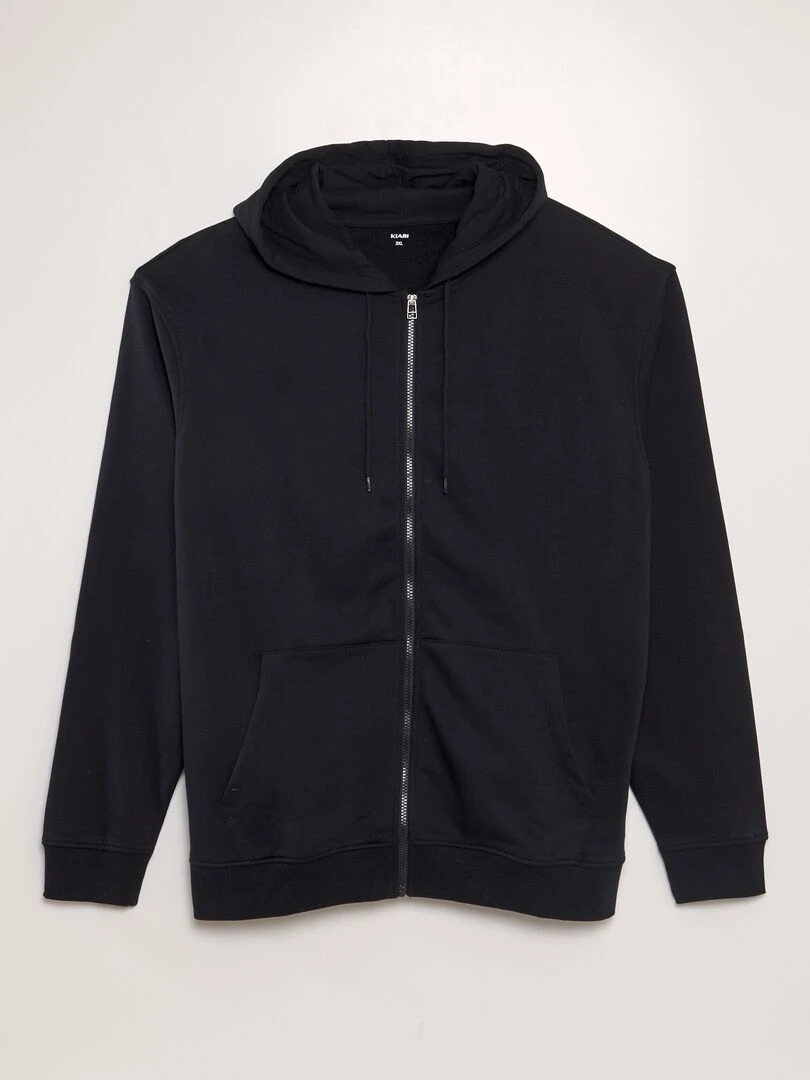 Sweat zippé en molleton à capuche noir