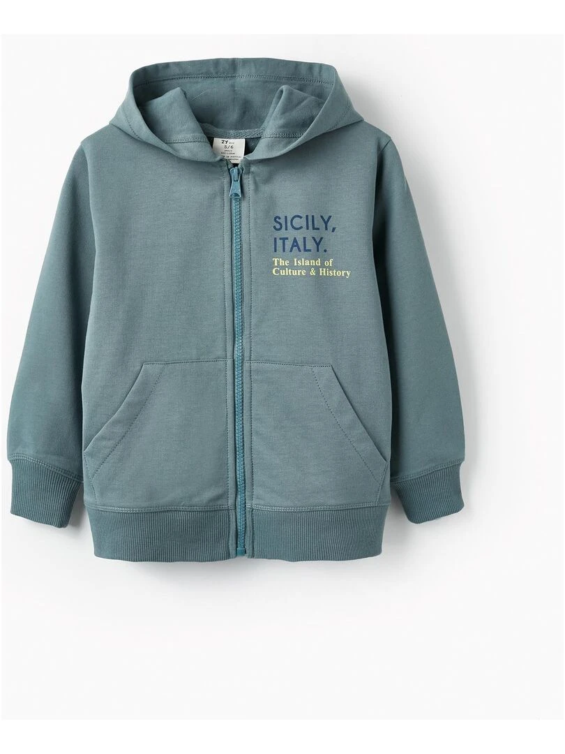 Manteau en coton avec capuche pour garçon 'Sicily SICILIAN DAYS Bleu clair