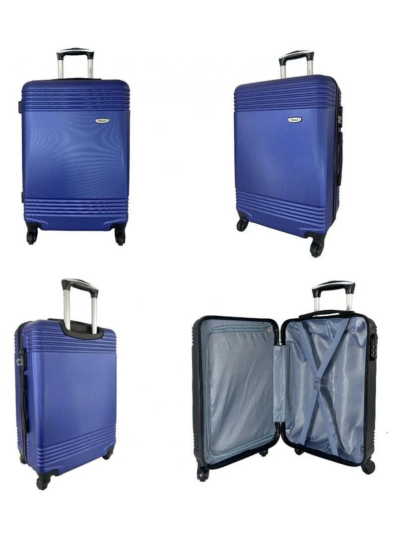 Lot 3 valises dont 1 valise cabine rigides ABS   Bleu