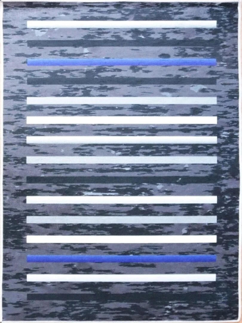 Tapis Rayures Noir Noir