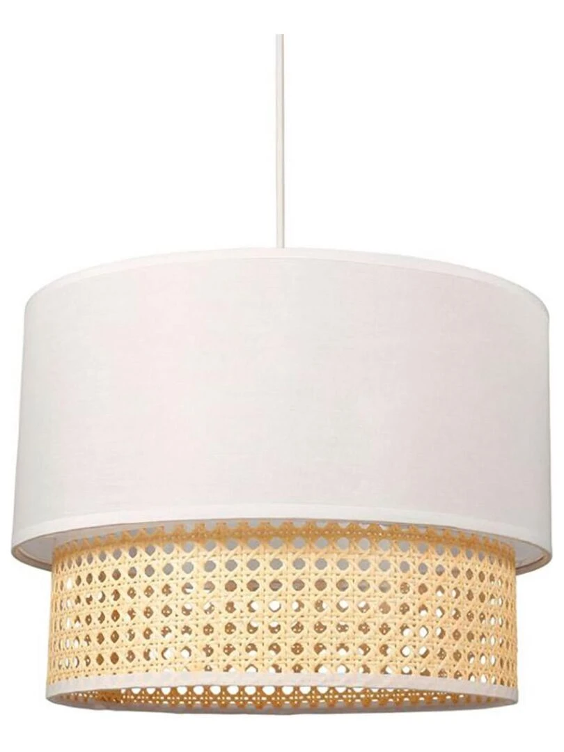 Suspension gigogne ronde cannage tissu blanc D35 Blanc