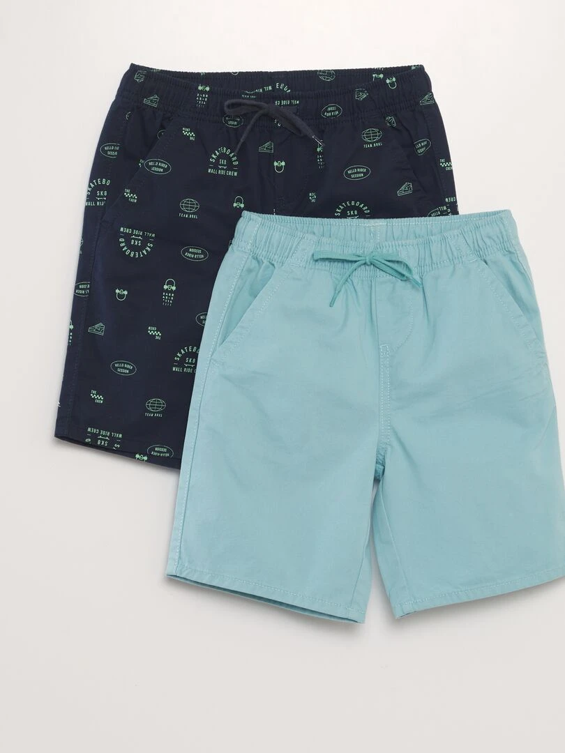 Lot de 2 bermudas Bleu