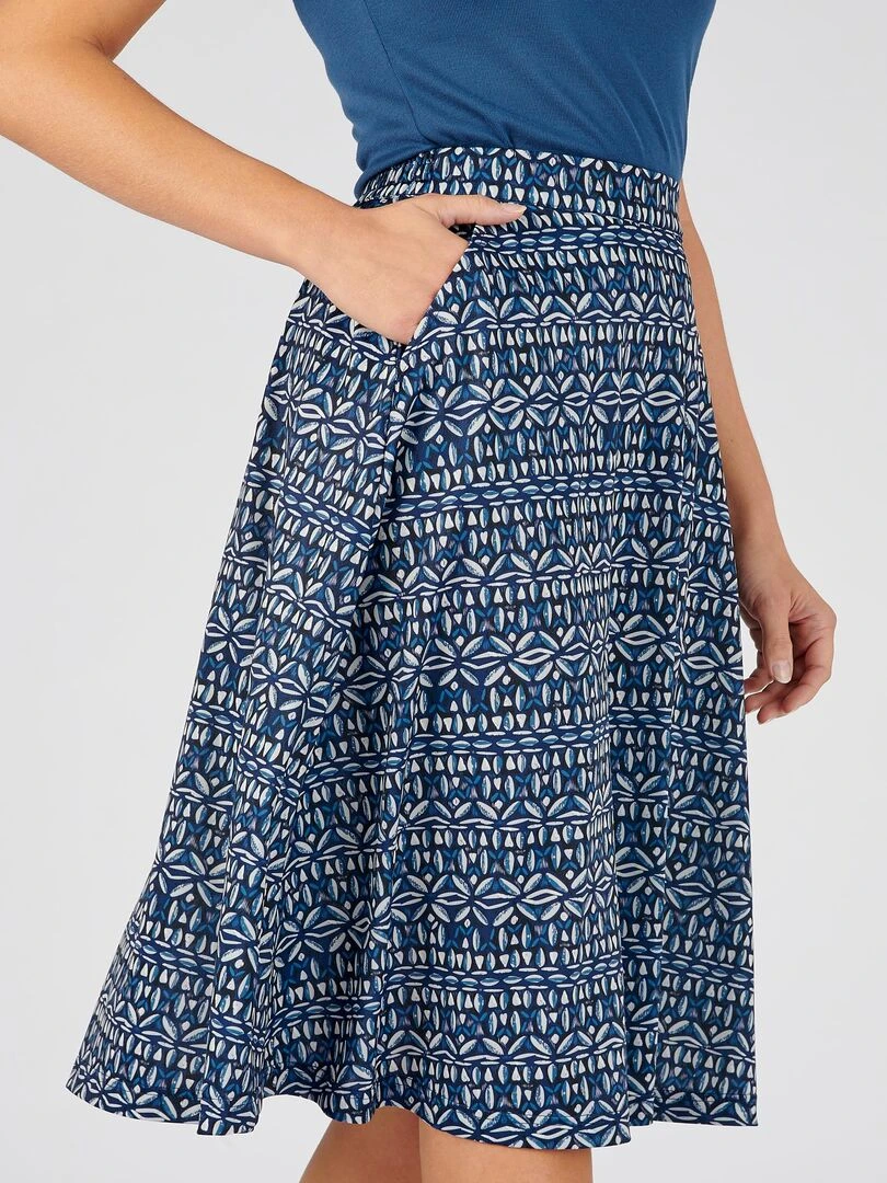 Jupe maille crêpe stretch   Damart   Bleu marine