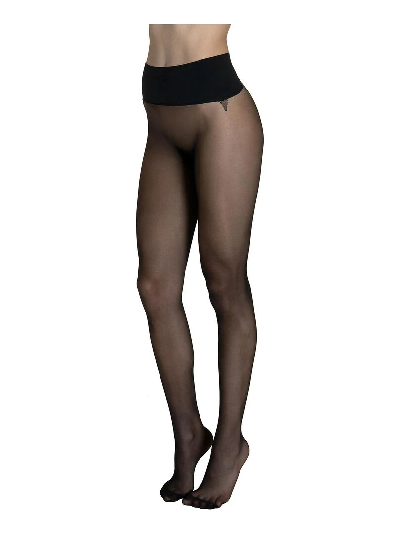 Collants 15 DEN sans coutures ceinture 10cm Invisible   Noir