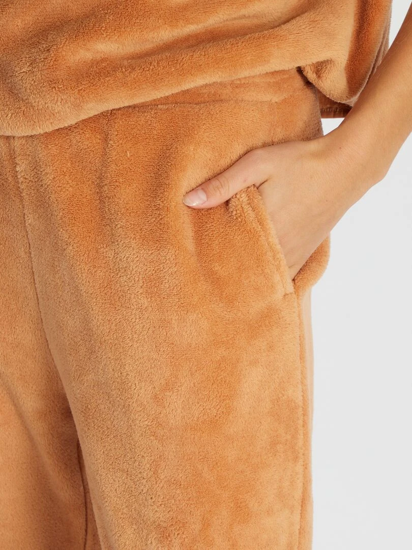 Pantalon de pyjama en polaire   marron