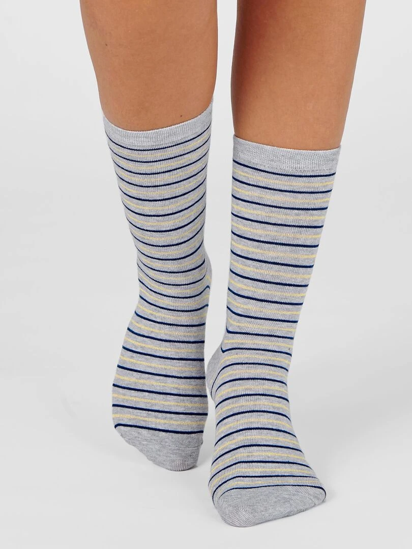 Lot de 3 chaussettes fantaisie    Damart   Bleu