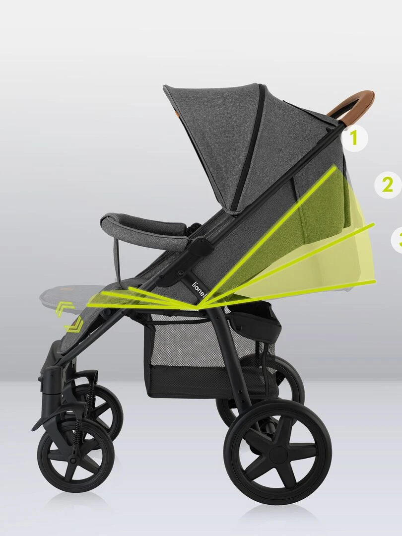 LIONELO Annet Plus Poussette canne universelle Jusqu'à 22 kg Gris foncé Gris foncé