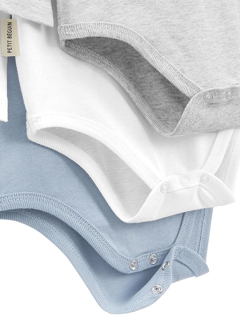 Lot de 3 bodies bébé manches longues   Gris Gris
