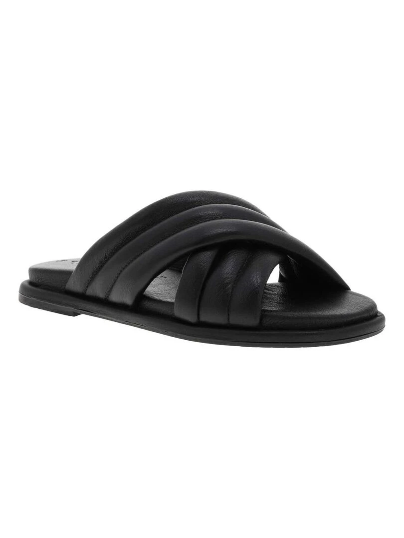TAMARIS Mules cuir talon plat Noir