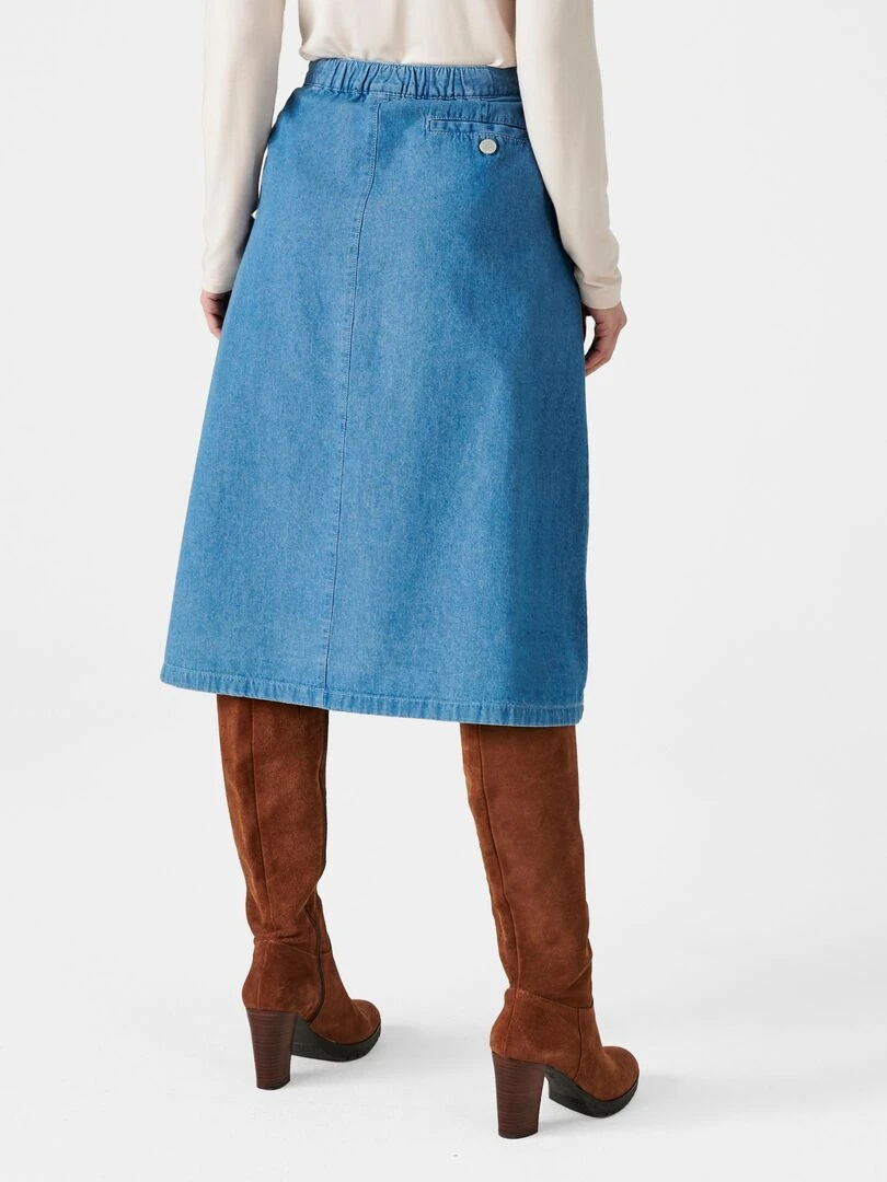 Jupe pur coton   Damart   Bleu