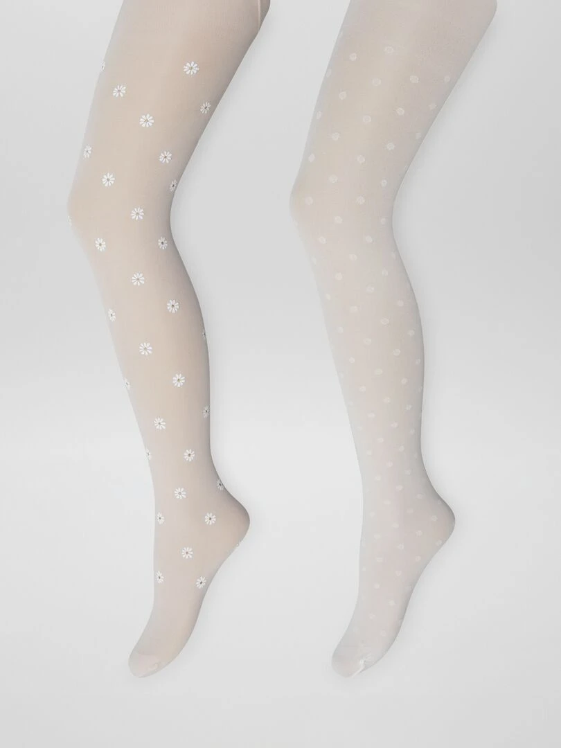 Lot de 2 collants légers fantaisie Rose