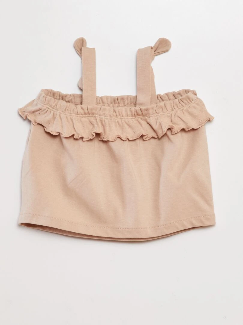 Ensemble top + bloomer + bandeau   3 pièces   Beige