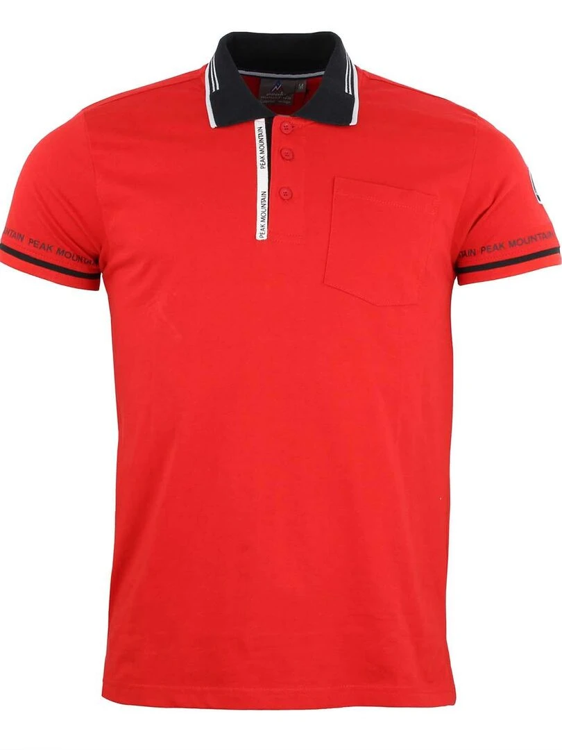 Polo manches courtes homme CROMA PEAK MOUNTAIN Rouge