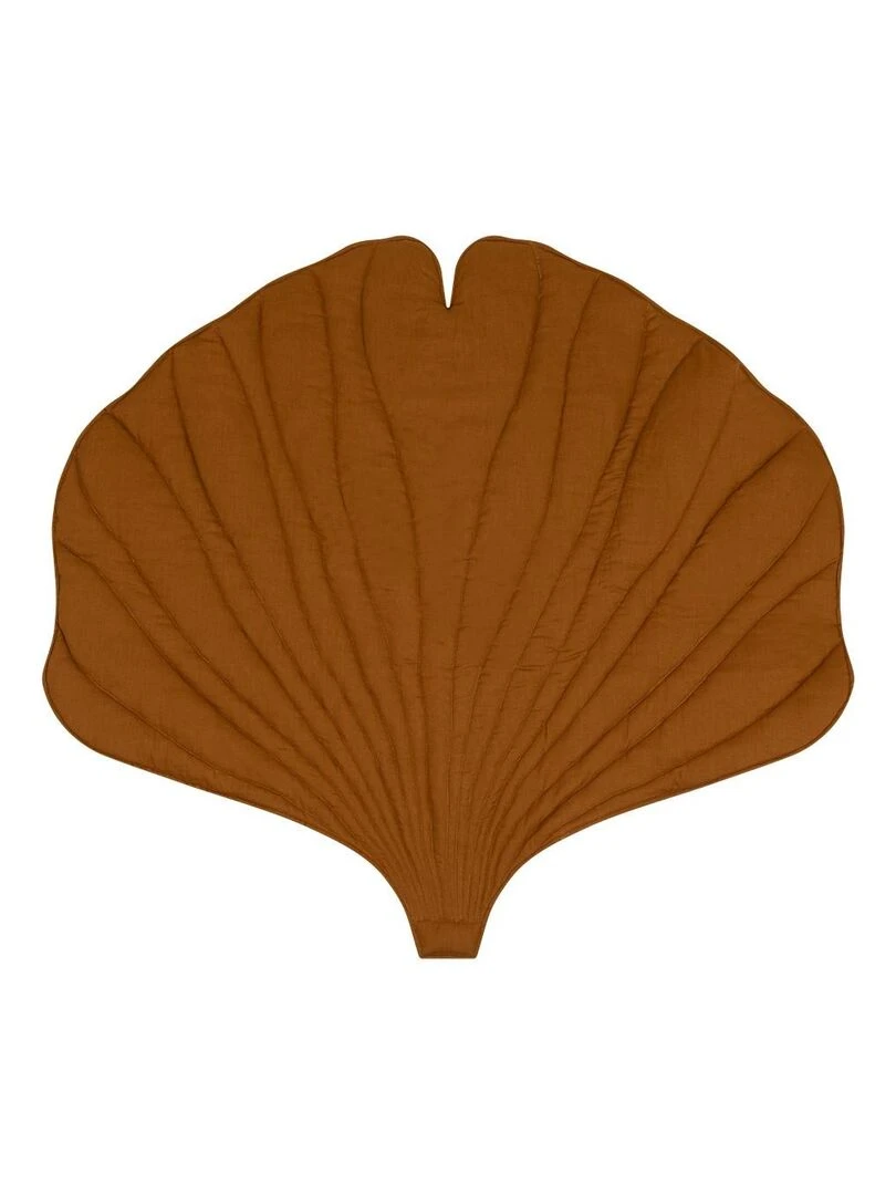 Tapis d'éveil feuille de Ginkgo lin Caramel Marron caramel