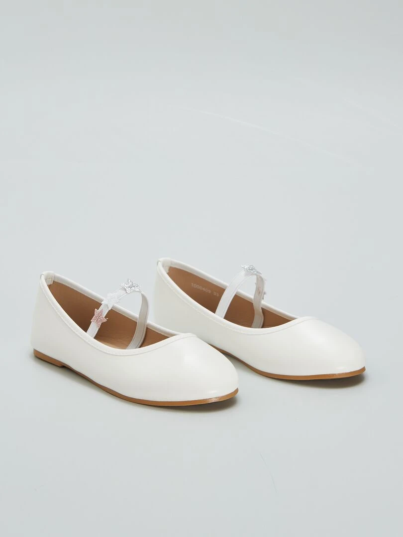 Ballerines avec élastique et étoile Blanc