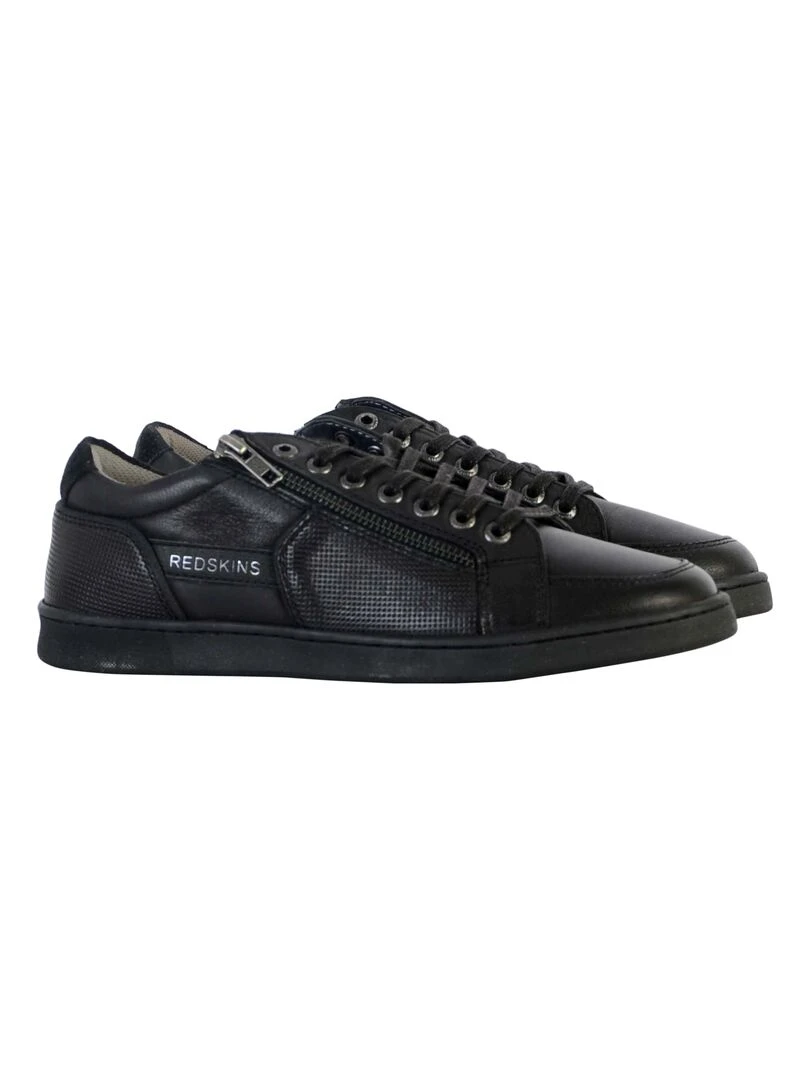 Basket Cuir Redskins Distrait   Noir