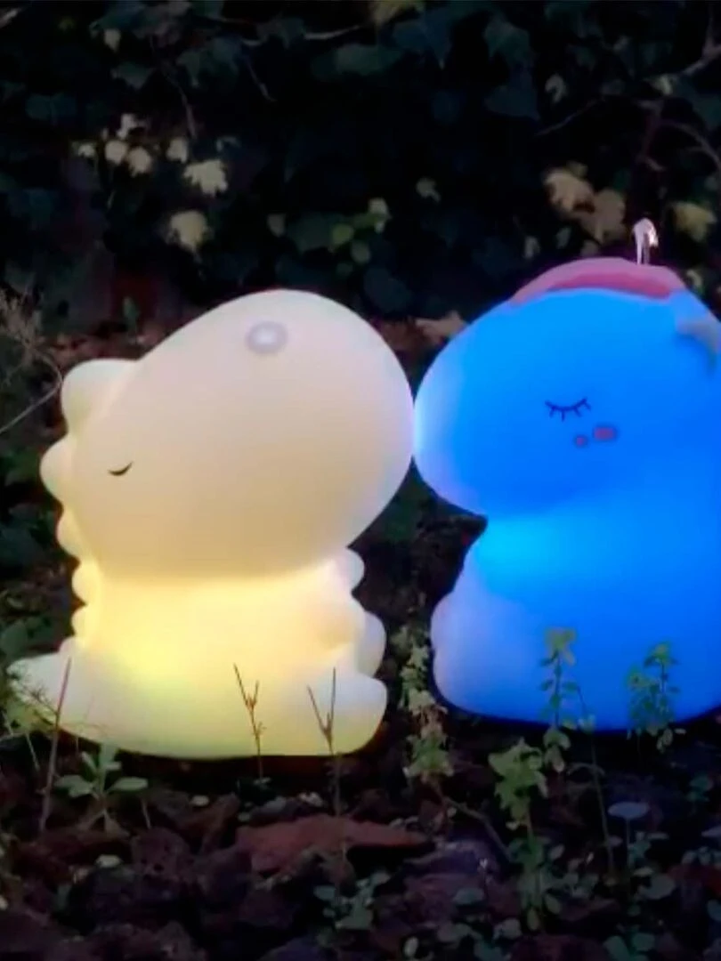 Veilleuse lumineuse tactile en silicone  Dino   Blanc