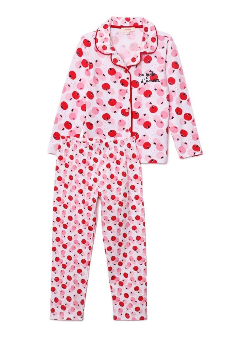 Pyjama long un zeste d'amour   10 ans   95% Coton / 5% Elasthanne   Rose   Rose