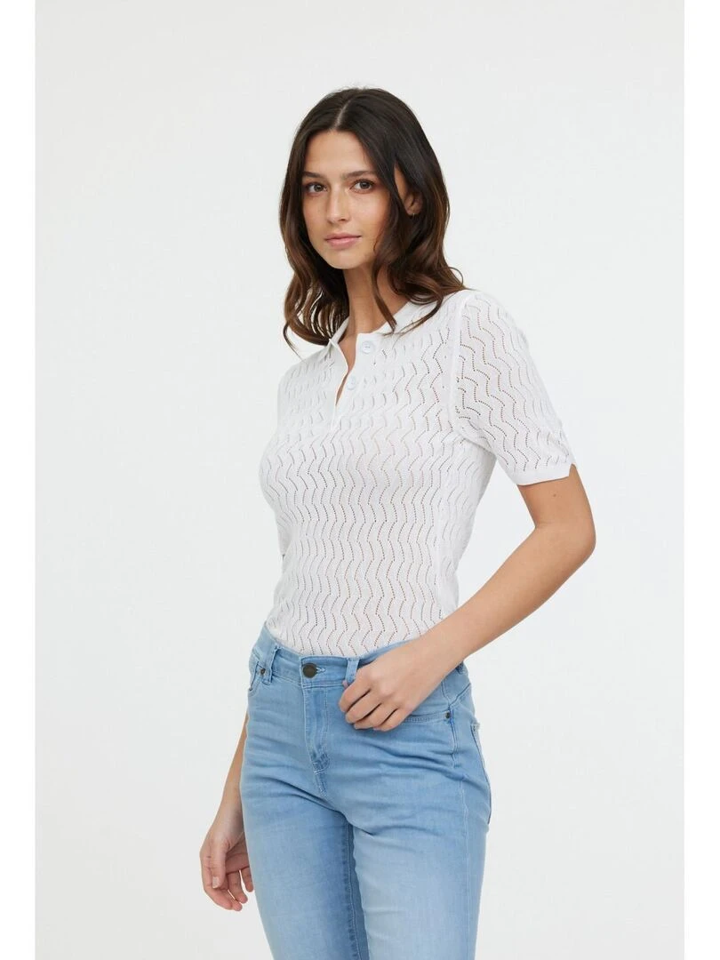 Lee Cooper   Polo manches courtes viscose slim BAHIA MC   Blanc