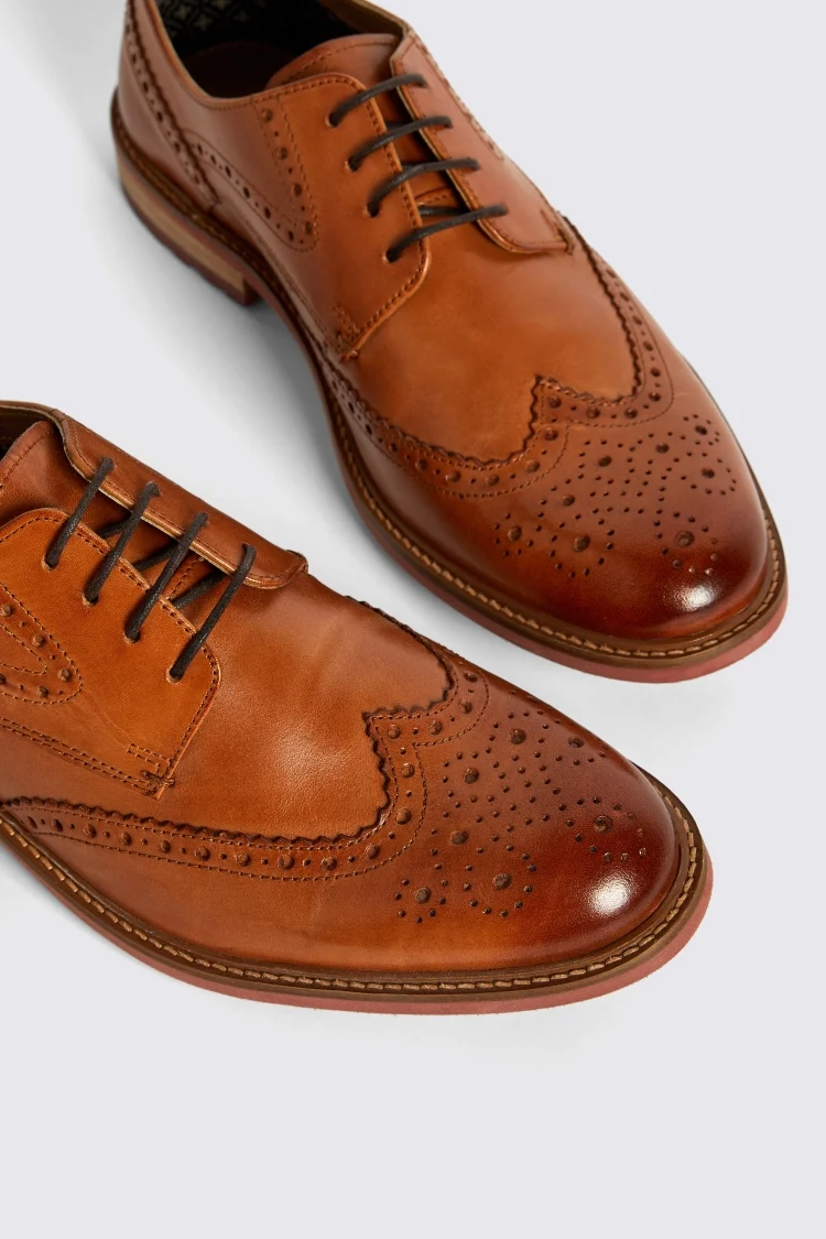 Bray Tan Lightweight Brogue Shoes   Buy Online at Moss