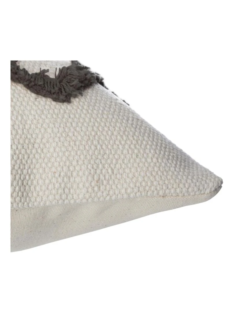Housse de coussin "Tuftée" esprit ethnique Gris clair