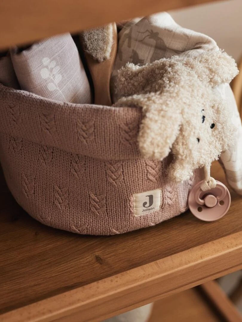 Panier de rangement Grain knit Wild Rose (14 x 18 cm) Rose