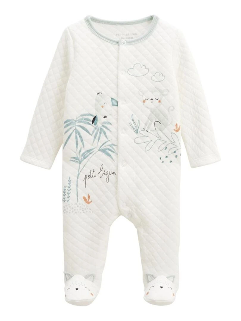 Pyjama bébé en coton matelassé Kimi Ecru